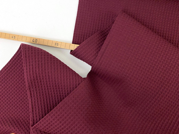 Woven Cotton Waffle, Aubergine, Fibre Mood