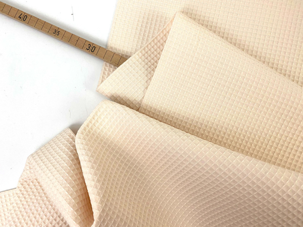 Woven Cotton Waffle, Light Beige, Fibre Mood
