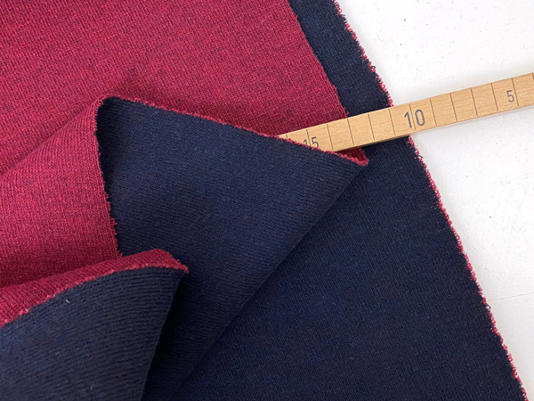 Strick Doubleface Uni, Navy Bordeaux – Bild 3