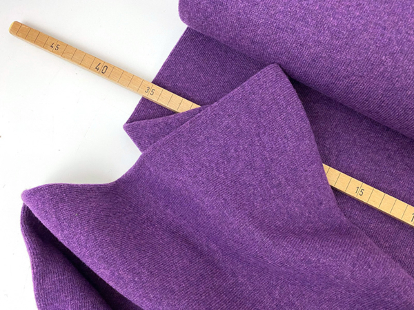 Wollstrick Doubleface Uni, Violett Khaki – Bild 2