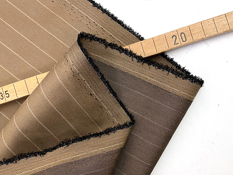 Designerleftover Baumwolltwill in Hosenqualität, Nougat Streifen – Bild 2