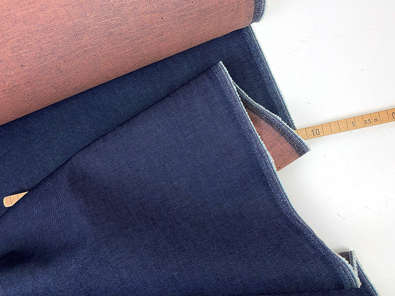 Designerleftover Denim "Kelso" , Doubleface Indigoblau Fresco – Bild 2