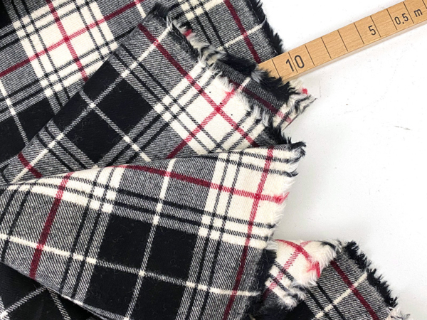 Designerleftover Flanell Check Black White Red – Bild 2