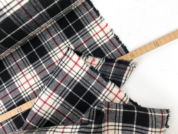 Designerleftover Flanell Check Black White Red