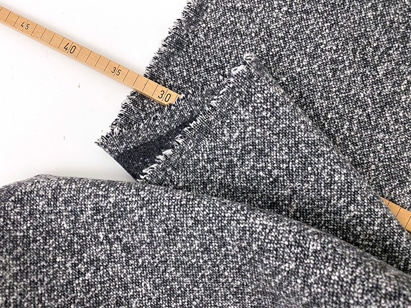Designerleftover Mantelwolle Doubleface Grau Wollweiß