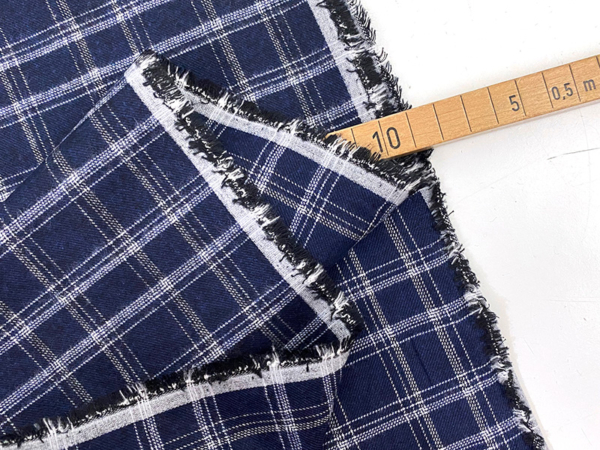 Baumwollflanell Check Navy Weiß – Bild 2