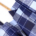 Baumwollflanell Check Navy Hellblau