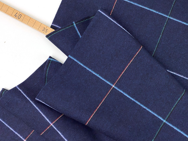 Add-On XL-2XL Nähpaket Herr Tim, Baumwollflanell Karo Dunkelblau – Bild 2