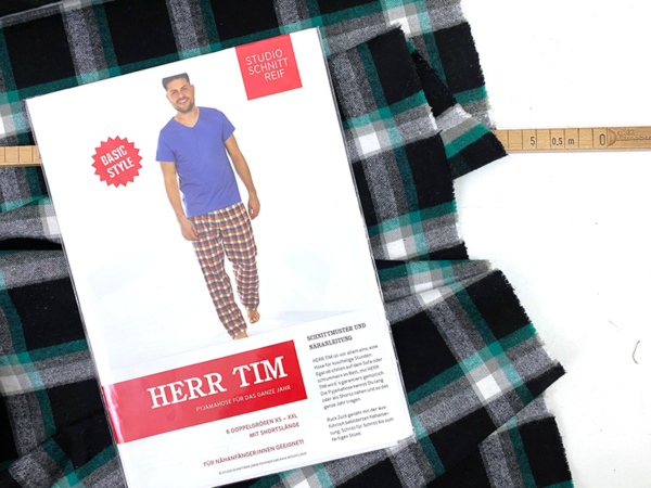 Nähpaket Herr Tim, Baumwollflanell Designerleftover Check Emerald