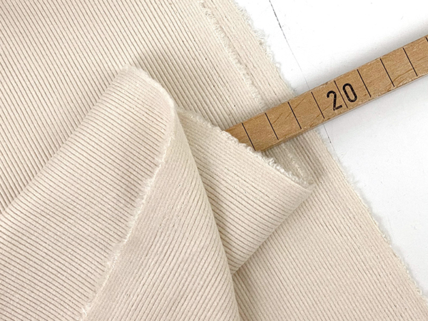 Winterjersey Rippenstrick Viskose brushed, Wollweiß