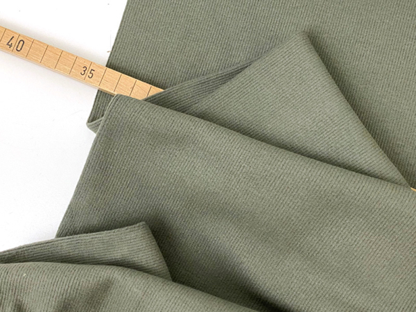 Winterjersey Rippenstrick Viskose brushed, Oliv
