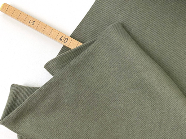 Winterjersey Rippenstrick Viskose brushed, Oliv – Bild 2