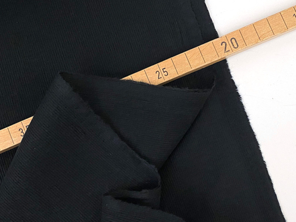 Winterjersey Rippenstrick Viskose brushed, Schwarz – Bild 2