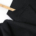 Winterjersey Rippenstrick Viskose brushed, Schwarz