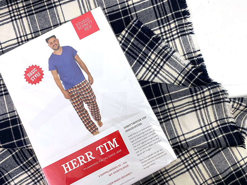Nähpaket Herr Tim, Baumwollflanell Designerleftover Check Dark Navy