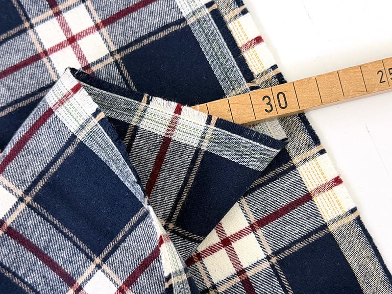 Baumwolle flanell karo 1000stoff navy ecru d