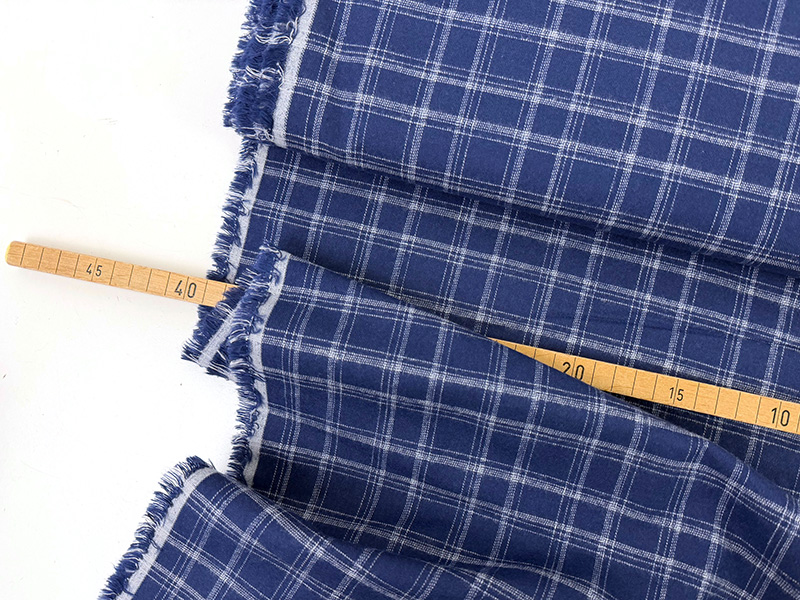Nähpaket Herr Tim, Baumwollflanell kariert Blau Weiß – Bild 2