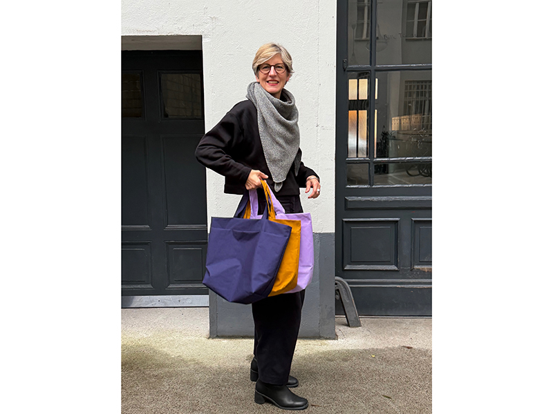 Fold and Sew Bag Nähpaket, Designerleftover waterproof Ocker & Kasuri Japan – Bild 6