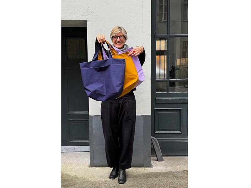 Fold and Sew Bag Nähpaket, Designerleftover waterproof Ocker & Kasuri Japan – Bild 7