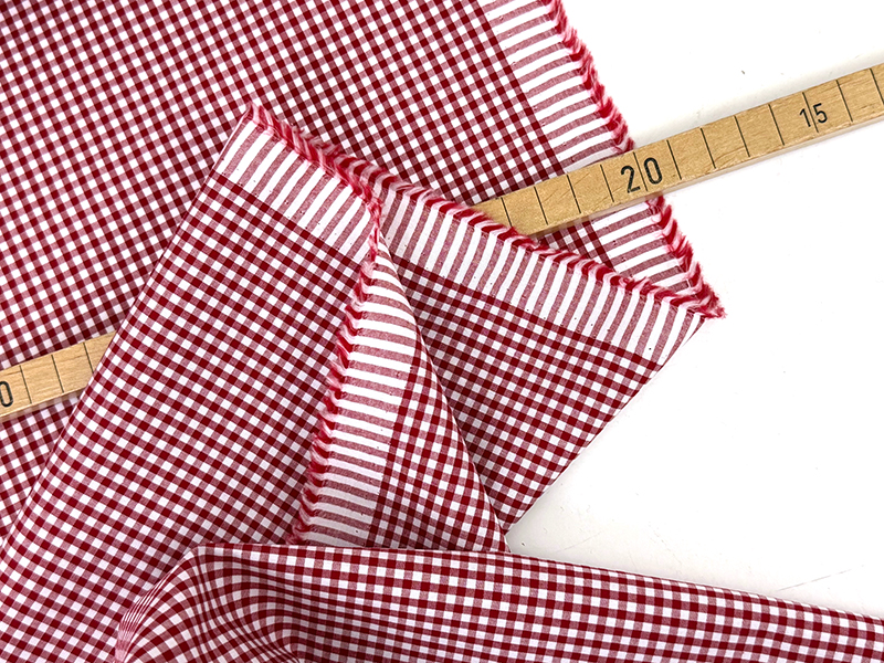 Designerleftover feine Popeline Vichy Karo Rot Weiß