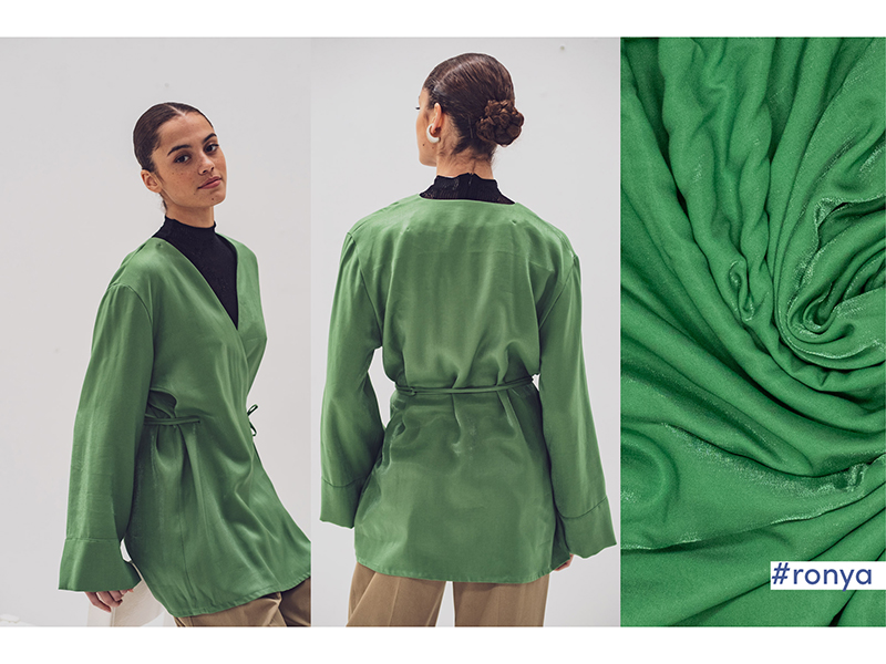 Woven Viskose Shiny, Smaragd, Fibre Mood