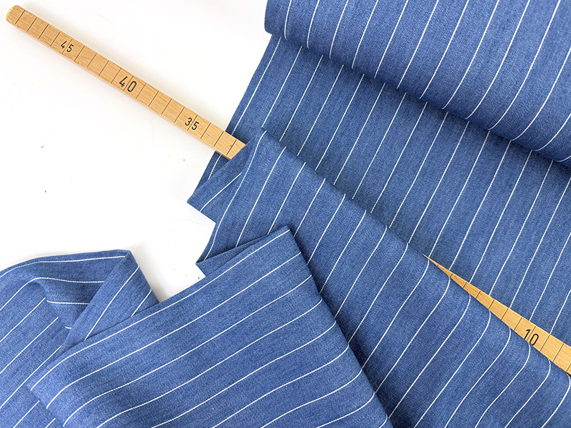 Leichter Denim mit Nadelstreif, Jeansblau Weiß – Bild 3