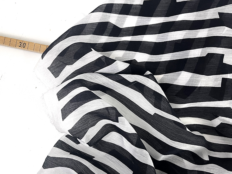 Woven Tencel Abstract Stripes, Navy – Bild 2