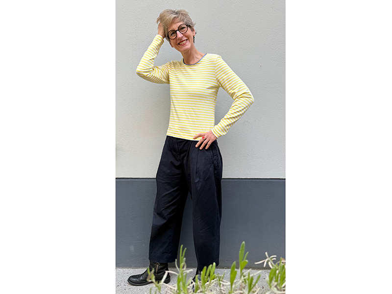 Shop the Look** Nähpaket Longsleeve Frau Yelda, Viskosejersey Gelb Ecru