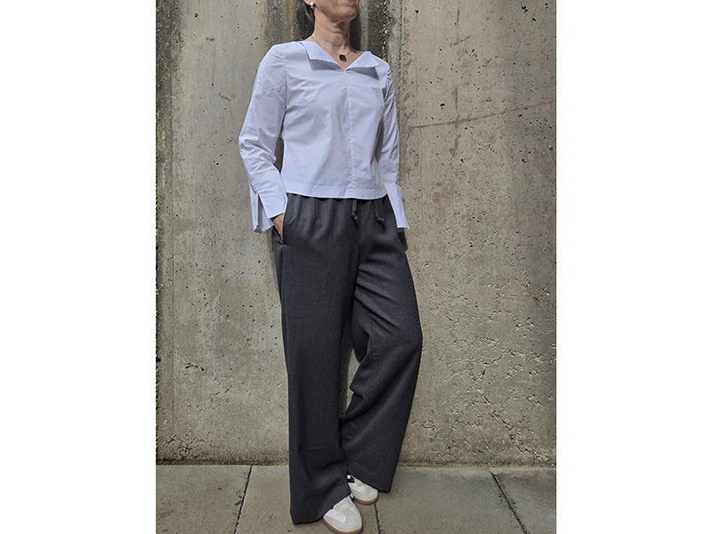 Designerleftover Sommerwolle Schurwolle, Chocolate Nadelstreif