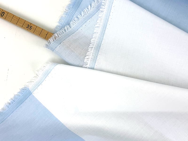 Designerleftover Cotton Ombre Panel, Weiß Hellblau – Bild 2