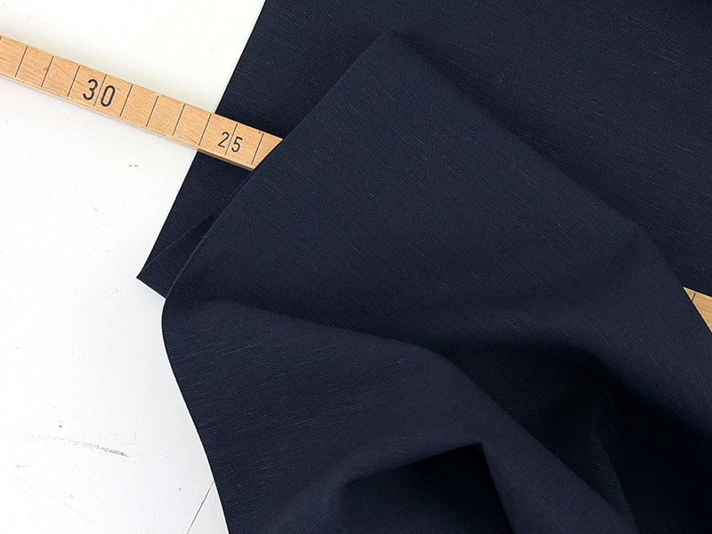Lyocell Leinen Webstoff, Navy – Bild 2