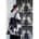 Kokka Echino, BW Leinen Canvas NekoNoe, Black
