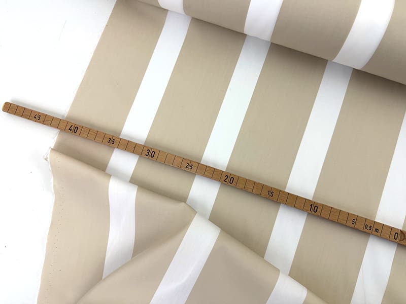 Designerleftover feine Popeline Streifen, Sand Weiß – Bild 2