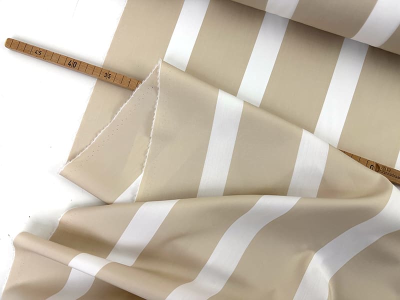 Designerleftover feine Popeline Streifen, Sand Weiß