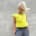 Designerleftover feine Popeline Stretch, Limegelb
