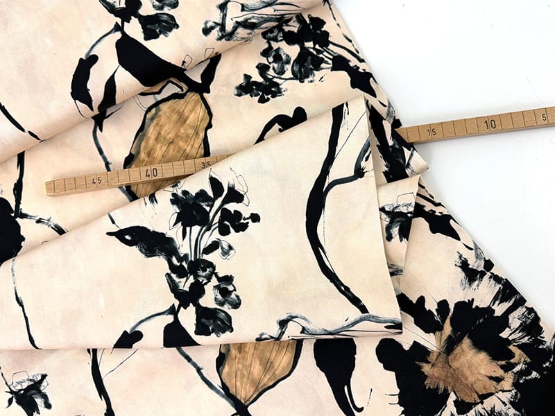 Baumwolle twill painted bloom 1000stoff