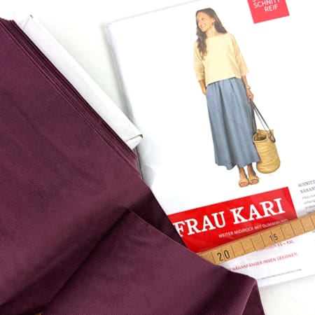 Cotton feincord babycord 1000stoff burgundy fraukari
