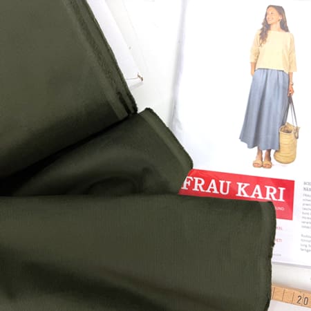 Cotton feincord babycord 1000stoff khaki fraukari