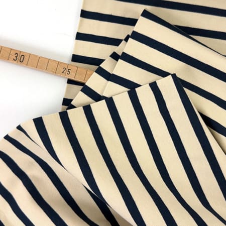 Cotton jersey streifen 1000stoff blau ecru d