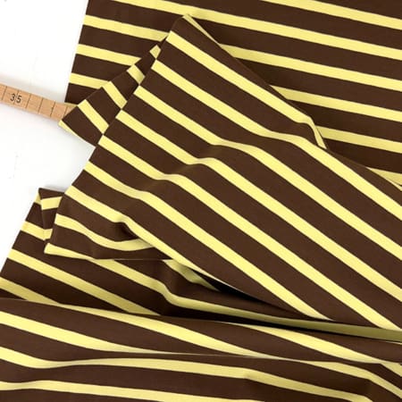 Cotton jersey streifen 1000stoff gelb braun d