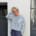 Nähpaket Frau Lara, French Terry Streifen, Jeansblau