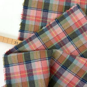 Baumwolle flanell check 1000stoff beige rosa d
