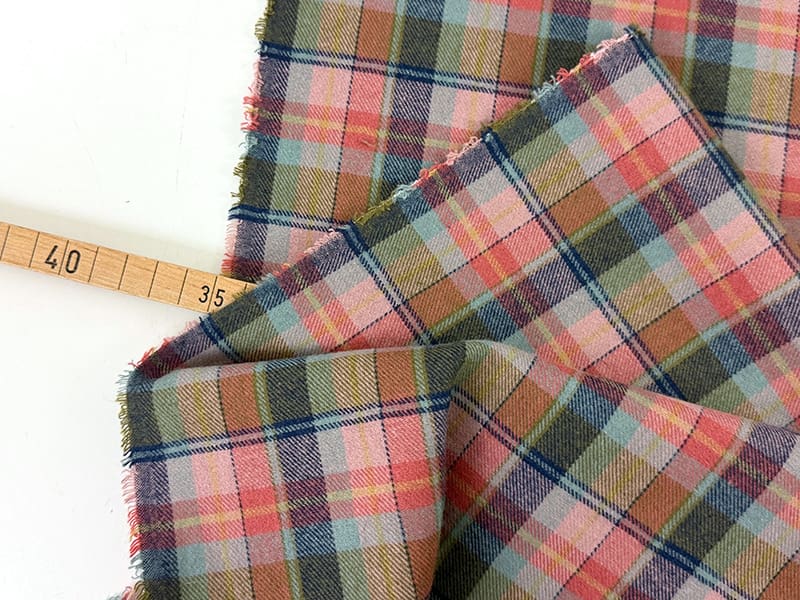 Baumwolle flanell check 1000stoff beige rosa d