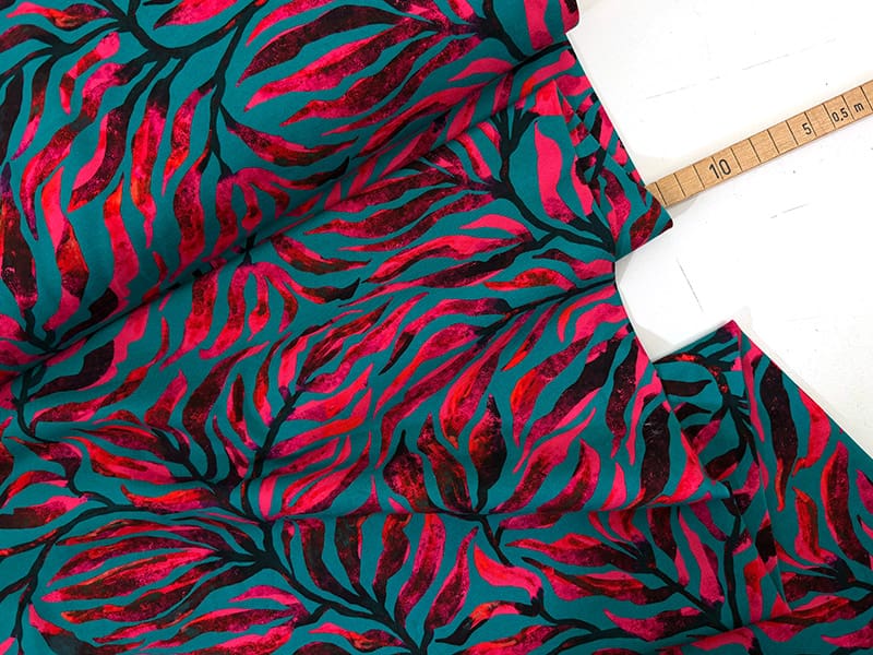 Swafing jersey bienvenido colorido petrol 1000stoff blätter d